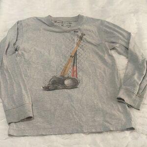 Wes & Willy 2012 Boys M Baseball Motif Long Sleeve Tee Grey